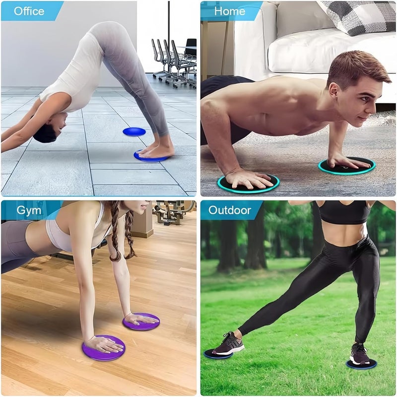 MBKHFLL Core Sliding Discs - Dual Sided Workout Sliders for Carpet & Hardwood Floor - Home Ab Pads Exercise Equipment Fitness Sliders for Women and Men - Image 4